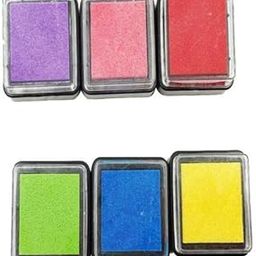 ATORSE 6x6 Colors Ink Pad Stamps Partner Finger Painting DIY Craft for Kids Washable-13