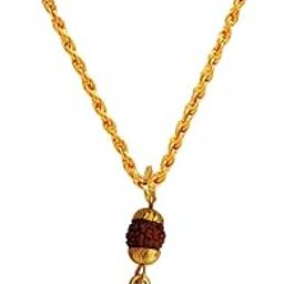 Religious Lord Bal Ganesha Ganapati Pendant Chain Gold Brass Pendant For Men And Women-image-59
