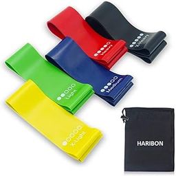 Haribon Exercise Resistance Rubber Belt for Women (Multicolour) - Set of 5-image-85