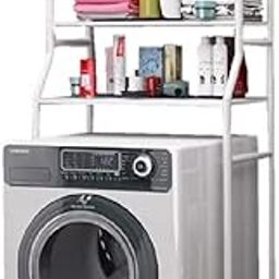 Smart Saver 3 Layer Laundry Room Storage and Organizer Standing Shelf, Metal Freestanding, Space Saver,Over The Toilet Rack,Bathroom Corner Stand Storage Racks Organizer Accessories Stand.-picture-3