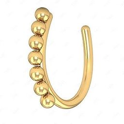 FASHIONS Beads Design Nose Pin Clip on Without Piercing Pressing Type Noserings for Women & Girls-55