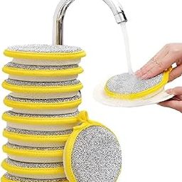 Dwiza Enterprise Multipurpose 2 in 1 Double Side Wire Dish Cloth | Stainless Steel Dishwashing Sponge Scrubber | Scrub Pad | Cookware Sponge Wipes | Dish Scrubber | Sponge Scrub (Pack of 6)-picture-0