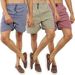 FRAXIER Men's Cotton Checkered Printed Boxers, Shorts, Multicolor Pack-of -3-image-31