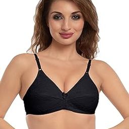Women's Cotton Padded Decorative Lace Overlay Design Brassiere Wirefree Full Coverage for Bridal/Regular Use Bra -NSPOCSN-image-17