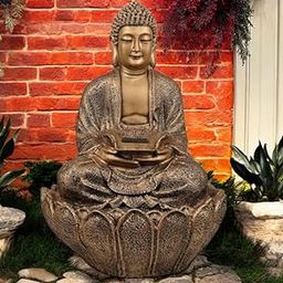 SwarnHouse Decors® Lotus Buddha Water Fountain for Living Room & Office, Garden Bddha Water Fountain, Buddha Fountain for Home, Home Decor Fountain (Golden)-image-80