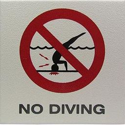 No Diving Symbol Skid Resistant Depth Marker - 6 x 6 Inch-image-11