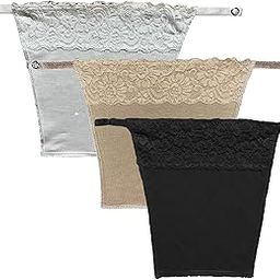 Vikimo Cotton Clip-on Mock Whole Lace Pattern Camisole Cami Secret | Clip On Mock Lace Cami Secret Cleavage Cover Feel Confident with Cover Up for Deep Neck Set of 3 (Free Size)-picture-2