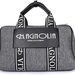 Canvas Duffle Handbag for Women - Leather Accents, Spacious Perfect for Office Travel Duffel Bag for Women Outdoor Weekend Shoulder Bag-image-26