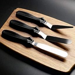 EKRON 3PC Multifunction Stainless Steel Cake Icing Spatula Knife for Decorating Spreading Cream Chocolate/Icing knife Pastry Scrapper Baking Tools Home Cake Décor (9” / Random Color)-image-5