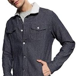 Men's Polyester Zip-Front Standard Length Jacket With Fleece Detail For Casual Wear | Long Sleeve | High Neck | Zipper Closure | Suede Jacket Crafted With Comfort Fit For Everyday Wear-image-28