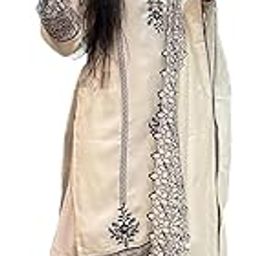 Women's Rayon Blend Straight Embroidered Kurta with Pant & Dupatta-35