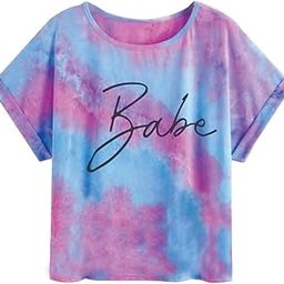 Cotton Blend Tie & Dye Round Neck Half Sleeve Regular Fit Printed T-Shirt for Women & Girls-image-56