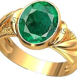 Certified Natural Emerald Panna 7.25 Ratti Panchdhatu Rashi Ratan Gold Plating Ring for Astrological Purpose Men & Women by Lab Certifeid-26