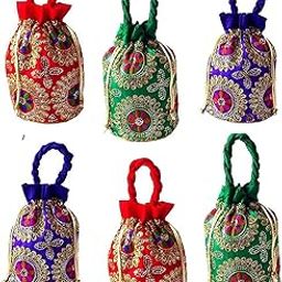 Multicolored Ethnic Brocade And Jardosh Silk Embroidered Potli Bag For Women And Girls Return Gift Potli Bags-image-32