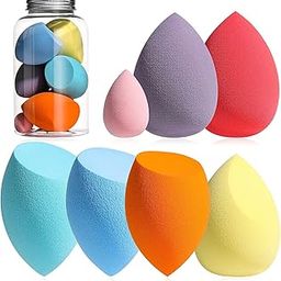 Zirak Makeup Sponge Set Beauty Blender with Egg Case, Soft Sponge For Liquid Foundation, Creams, and Powders, Latex Free Wet and Dry Makeup (4 Big + 3 Mini-7 Pcs set) (Multicolored)-image-40