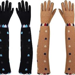 Women’s Summer Sun Protection Hand Gloves (Pack 2) – Cotton Printed Long Sleeves Gloves | Full Hand Gloves for Protection from Sun Burn/Heat/Pollution | Stylish Arm Sleeves-image-12