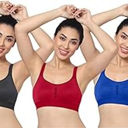 Women's Cotton Non-Padded Wire Free Sports Balconette Push Up Bra-picture-13