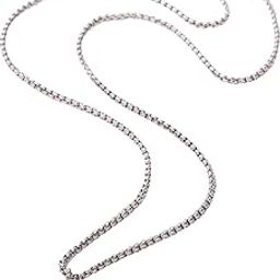Silver-Plated Black Color Square Pendant Twist Chains Necklaces for Men-image-21