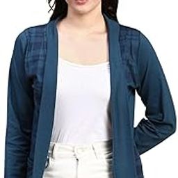Womens Shrug Cotton Printed Open Front Regular Fit Winter Shrug Overcoat with Pocket for Layering-3