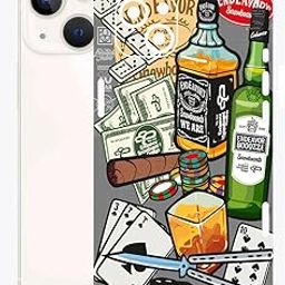 AtOdds - Compatible for iPhone 13 - WineGraffiti Design Printed Mobile Back Screen Guard Protector (Coverage - Back+Camera+Sides)-picture-7