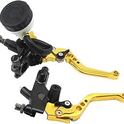 LOOM TREE CNC 22mm Brake Clutch Levers Master Cylinder Reservoir Set for Yamaha Gold-image-25