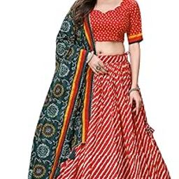 Rajasthani Lehenga Choli with Laheriya and Bandhani Print - Stitched Tussar Silk Lehenga with Foil Work, Tassels, and Zip - 42 Inches Length, 3 Meter Flair-picture-17