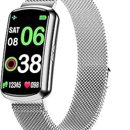 Health Fitness Tracker with 24/7 Heart Rate, Smart Watch with Blood Pressure and Blood Oxygen Monitor, Bulit-in 120+ Sport Mode, Sleep Tracking Waterproof Activity Tracker for Women Men (Silver)-image-82