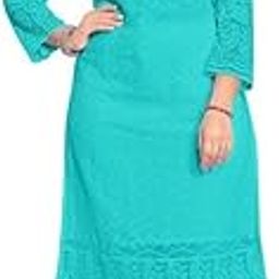 IMPEX Hand Embroidered Chikankari Georgette Kurta for Women | Kurta | 3/4th Sleeves | Round Neck | Ethnic Kurta | Ideal for Casual, Wedding & Parties-picture-20