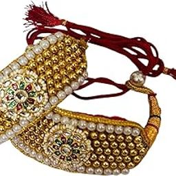 Ruby Creation Women's Traditional Gold Plated Rajasthani Punchi Armlet, Bajuband Armlet, Bangles Set-image-32