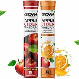 GDM Apple Cider Vinegar for weight management & Easy Digestion | No added Sugar | Apple & Orange Flavor, 30 Effervescent Tablets-20