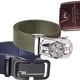 Men’s Formal/Causal Automatic Push Lock Nylon Woven Belt Combo Set of 2for Men RA110-image-87