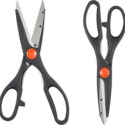 Amazon Brand - Solimo High-Carbon Stainless Steel Detachable Kitchen Scissors | Multi-Function Shears | Set of 2 (Silver)-21