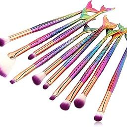 SILENCIO Diamond Handle Makeup Brush Set with Big Fish Tail for Foundation Eyeshadow Lips, Makeup Brushes for Women & Girls, Eyeliner, Eye Shadow, Eye Brow, Premium Wooden Handles with Pouch Case - 12 Pieces-39