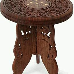 Delux Wood Carver Rolling Wooden Chair with Foot Rest - Classic Dining Table Chair - Brown, 30 x 26 cm-image-26