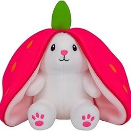 AUDBOT Soft Toy Strawberry Bunny - 30cm (Pink & White) with Smooth Chain Zipper | Stuffed Fruit Teddy Rabbit Toy for Baby Kids, Girls & Boys | Best for Girlfriend-image-67