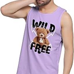 WILD FREE Gym Vest Printed Tank Top Bat Vests Mens Gymwear Sando Fabric 100% Cotton sleeveless Vest Sando_(DS-SDO-051)-image-37