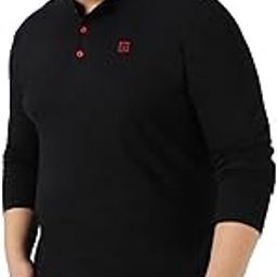 Men's Solid Henley Neck Regular Fit Full Sleeve Cotton T-Shirt-image-55