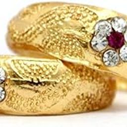 Gold Plated Bridal Jewellery of Traditional Ethnic Adjustable Toe Rings for Girls and Women-image-67
