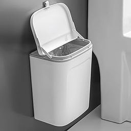Zollyss Plastic Hanging/Wall Mounted Open-Top Dustbin For Bathroom Toilet Kitchen Home Or Office, White, 1 Pc-image-22