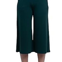 Women's Mid Rise Flared Lounge Culottes 3/4 Length with Pockets-image-44
