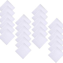 Kuber Industries (Set of 24) Handkerchief | Premium Cotton Men's Handkerchief | Hanky Set for Men | Hand Rumal for Boys | Plain Fox | White-image-32