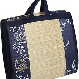 KALA DARSHAN CRAFTS BAZAAR Cushion Mat Sleep Healthy, Wake Beautiful River Kora Grass Chatai Easy Portable and Folding Mat Easy Hand Wash Blue New Butter Satin 3X6 ft-image-33