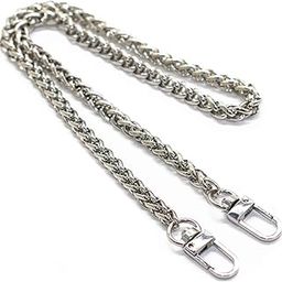 Model Worker Iron Lantern Chain Strap Handbag Chains Purse Chain Straps Shoulder Cross Body Replacement Straps with Metal Buckles (Silver, 31.5")-image-44