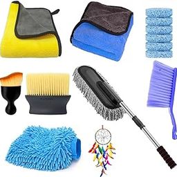 Winberg Car Cleaning Kit, 14 Pieces with Microfiber Towels, Dusters, Carpet Brush,Detailing Brushes and Accessories for Your Car,Bike,SUV Cleaning CC56-32