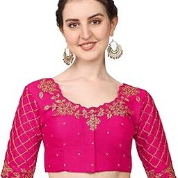women's embroidery handwork, rough cut work stone work readymade blouse-image-52