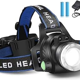 Rechargeable Headlamp Headlight Weatherproof Led Flash Light with Battery for Use Night Walk Climbing Fishing Repairing Construction Power Cut Farmers Running Cycling, 300 Lumen-31