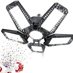 YIBEYYDS LED Garage Light - 160 W 16000 LM 6500 K LED Garage Ceiling Lights, 5+1 Malleable Panels for Loft, Basement, Workshop, E26/E27 (1)-image-30