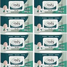 LADY HAWK (80 wipes 1 Pack) Cozy Baby Wet Wipes+ (FREE Fridge Magnet) for Little New Born with Aloe Vera and Vitamin E, Combo Offer Travel Value Pack Wiping Tissue Baby Cleaning Wet Wipes with Lid-image-99