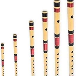Shiv'z Muzic Flutes, Set of 6 medium Budget Bansuri, C, C#, D, D#, E, F with Written Manuals & Bag-14
