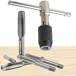 MLD 6pc Tap Wranch Set,Adjustable T-Handle Hand Screw Thread Suitable for M6-M12 for Cutting Internal Threads ACM008 (Metel & steel,Multicolor)-image-65